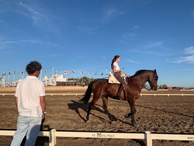  During the riding class 