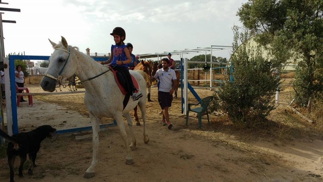  Leaving the farm on horseback 