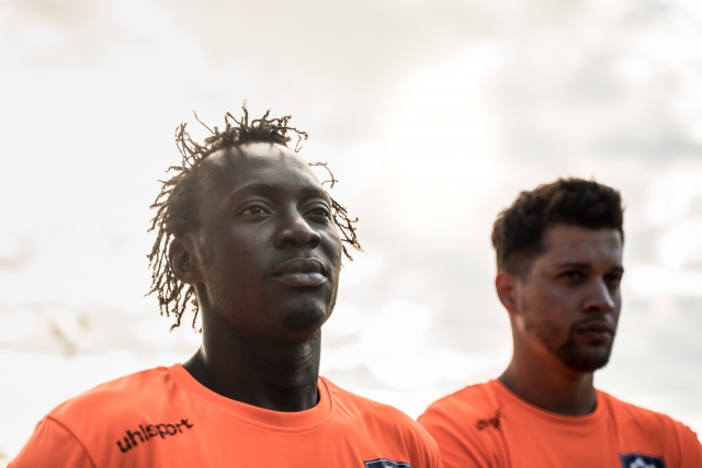 Jugadores internacionales en el campus de fútbol