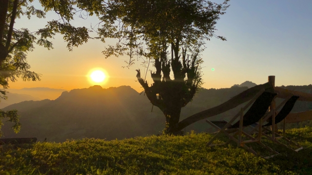  Sunset between the mountains of Asturias 