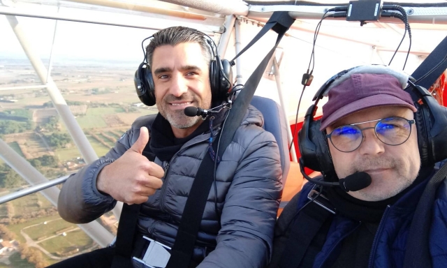  Während des Flug im Kleinflugzeug 