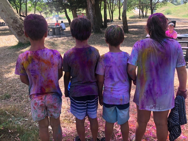 Guerra de pintura en el bosque