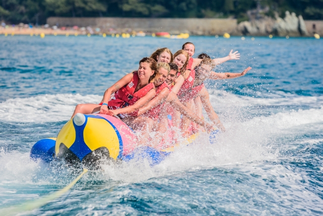 Risas en la banana boat