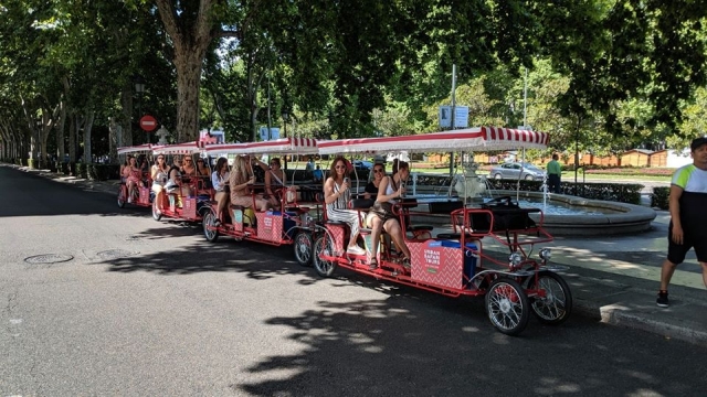  Pedaling on the bike through Madrid 