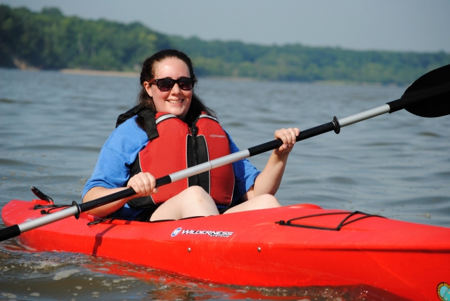 Remando en el kayak