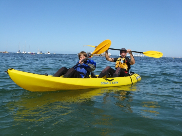 Remando en el kayak