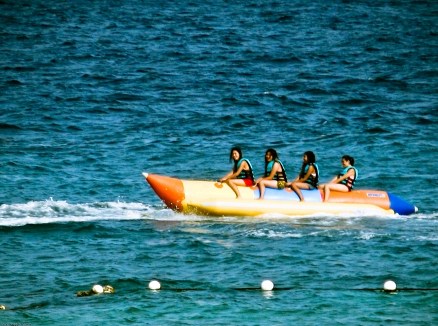 Girando a bordo de la banana boat