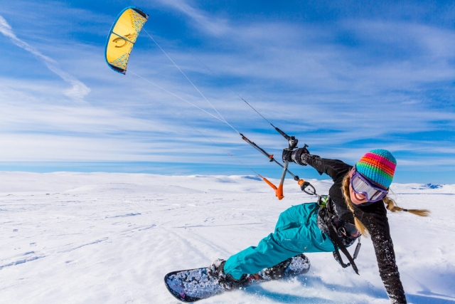 Iniciación al snowkite 