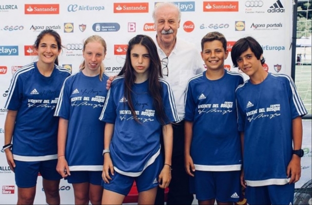  Con Vicente del Bosque nel campus di calcio