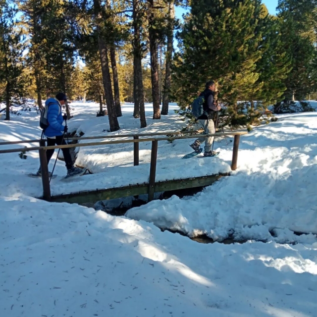Enjoying snowshoes 