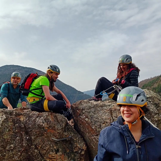 Resting from the via ferrata 