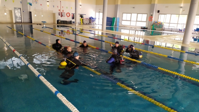 Inmersion en la piscina