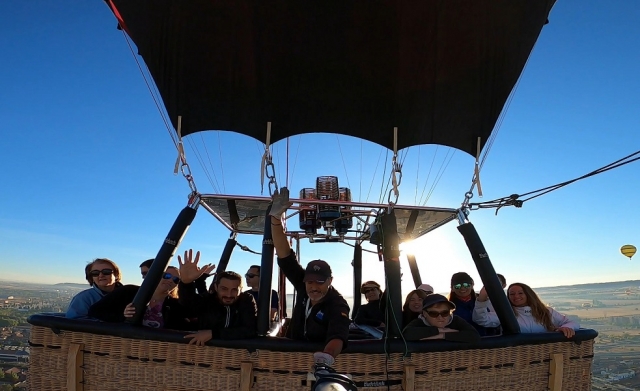 Foto de grupo durante el vuelo