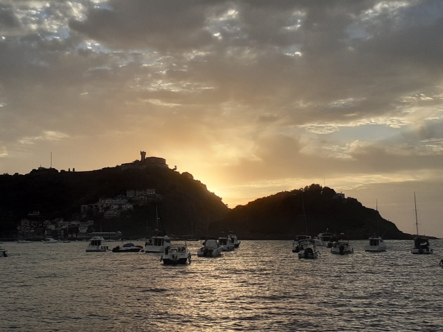 El mar durante la puesta de sol