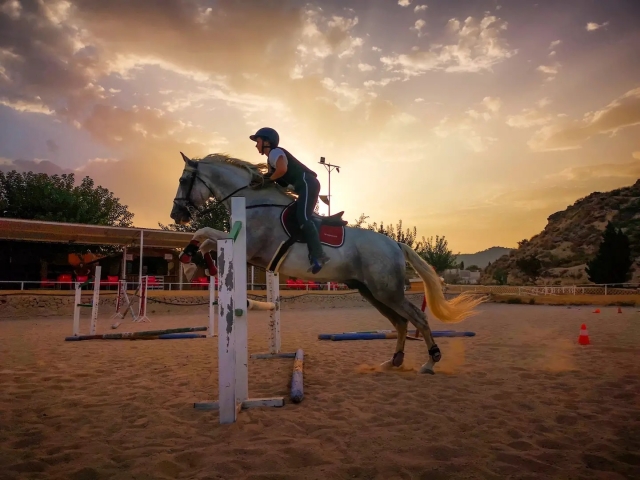 Sorteando un obstáculo al atardecer