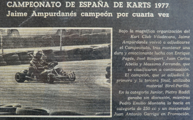  Notizie quotidiane, Campionato spagnolo di kart 1977 
