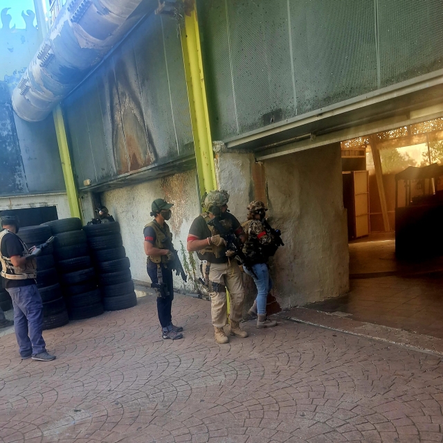  About to enter a hangar to fulfill one of the objectives of the mission 