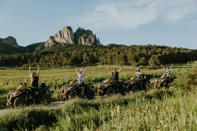  Entouré de vignes pendant les itinéraires en quad 