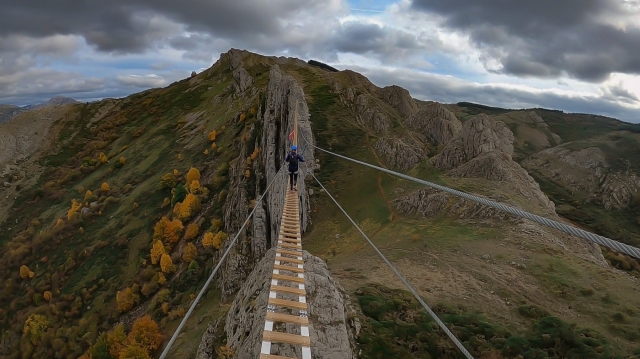  Suspension bridge of the via ferrata Valdetorno 