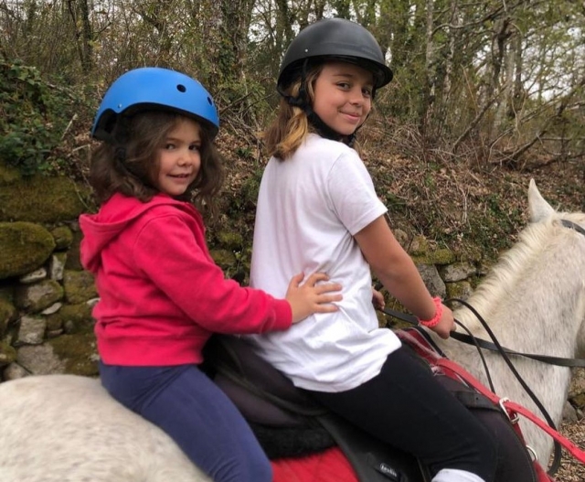  Girls on one of our horses 