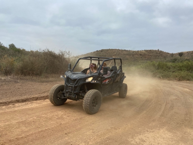  Kicking up dust during the route 