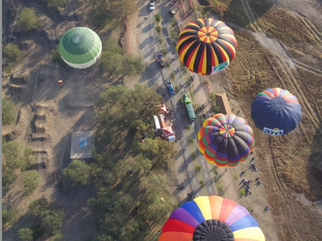 Vista de los globos desde el aire