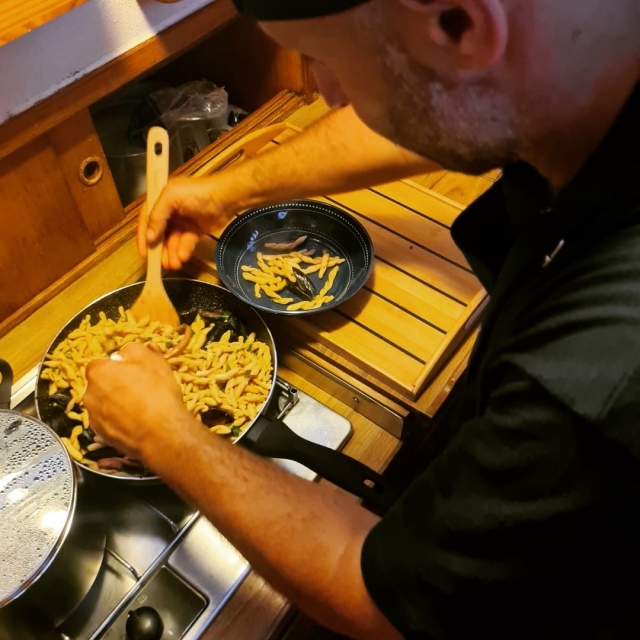  chef cooking on the ship 