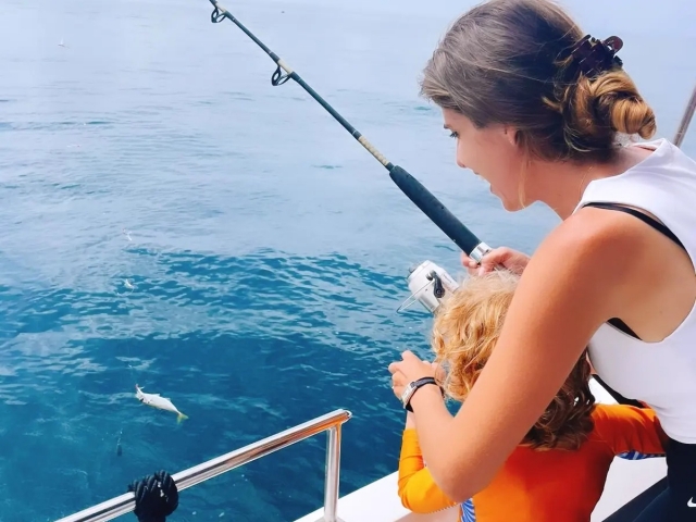 Pescando en familia