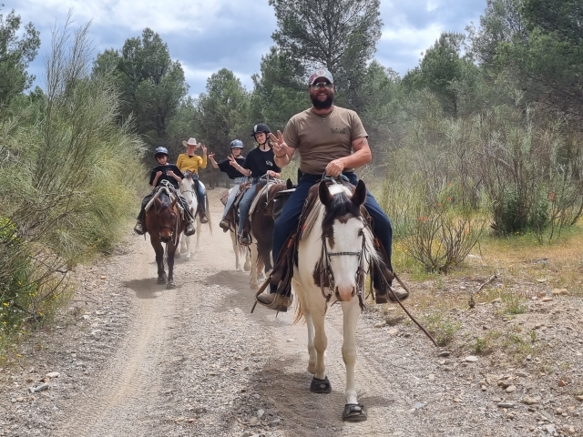 Durante el paseo a caballo