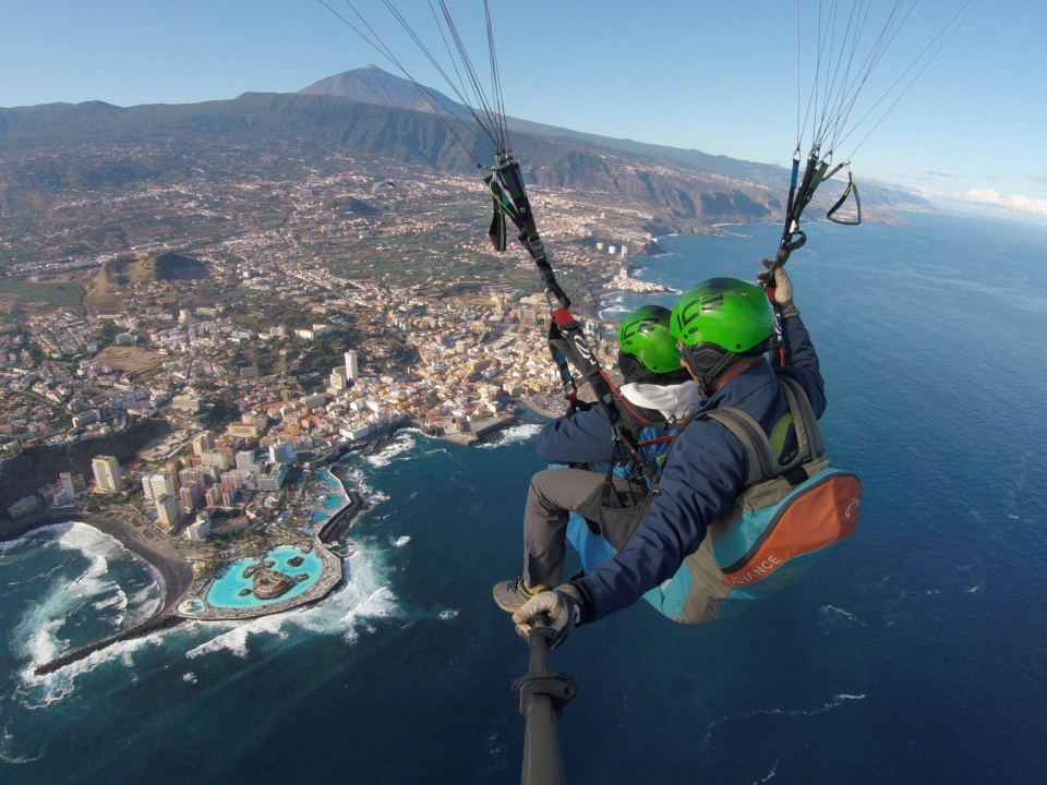  First paragliding flight 