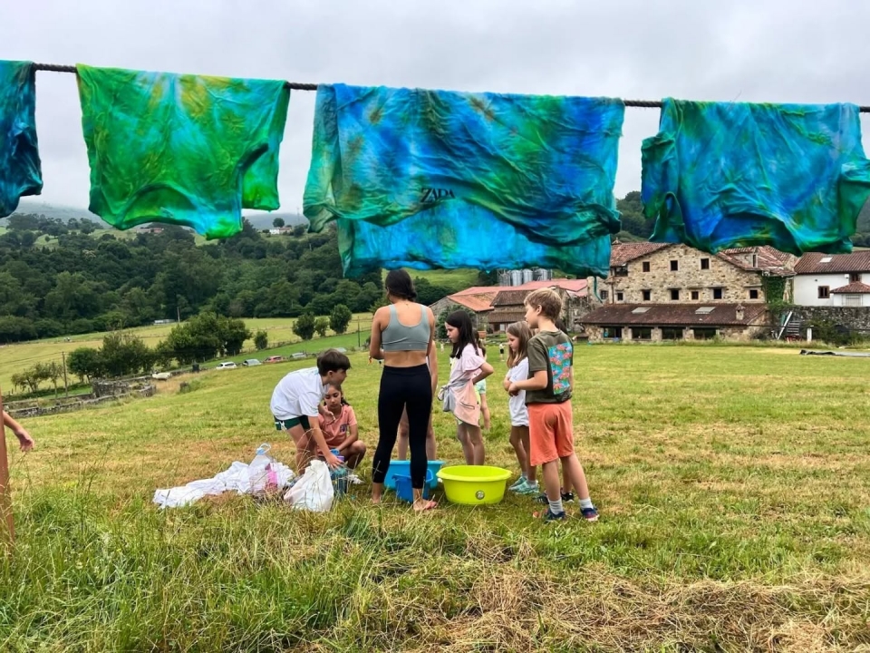  Children enjoying nature at the camp 