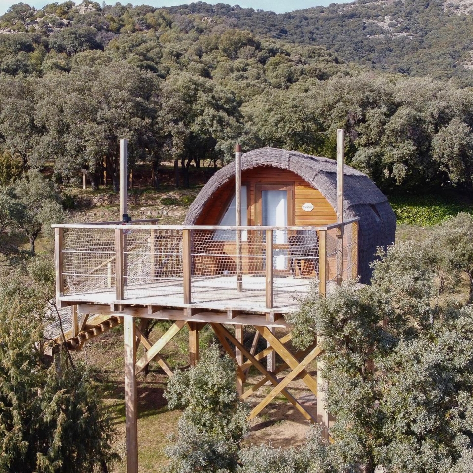 Cabaña en el árbol en la Sierra de Guadarrama