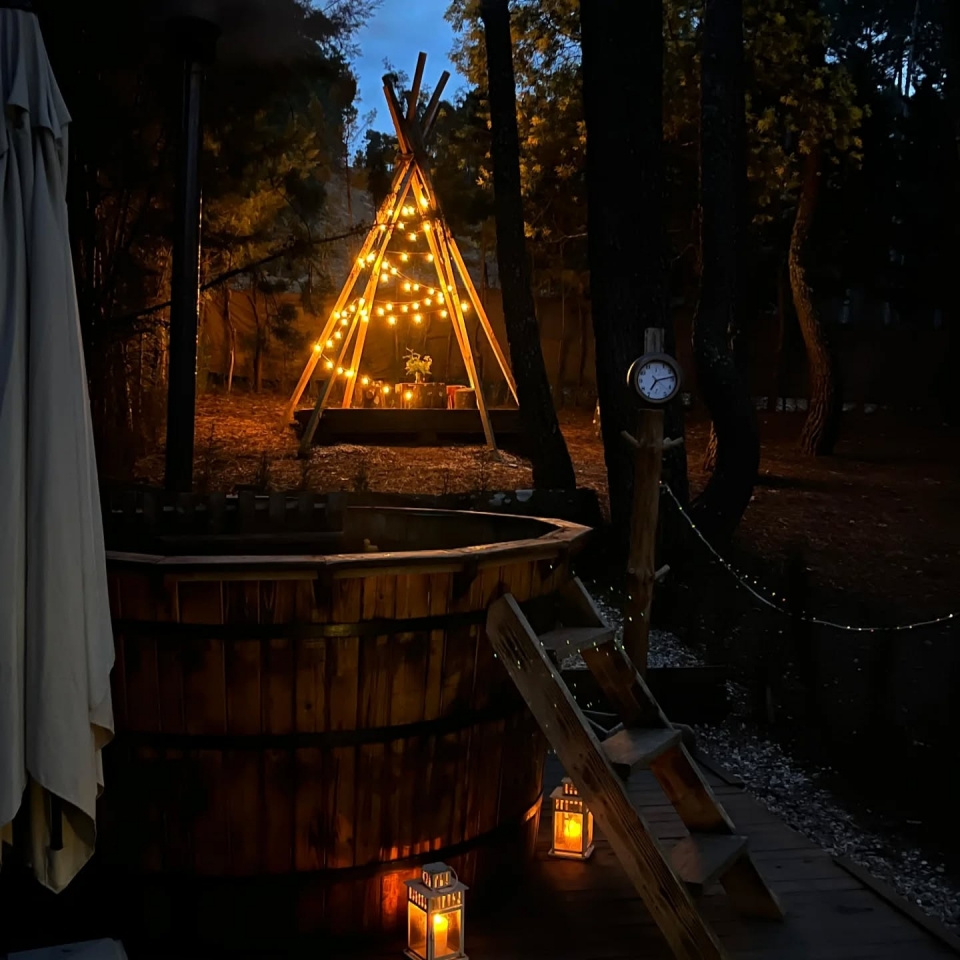 Atardecer en el baño nórdico