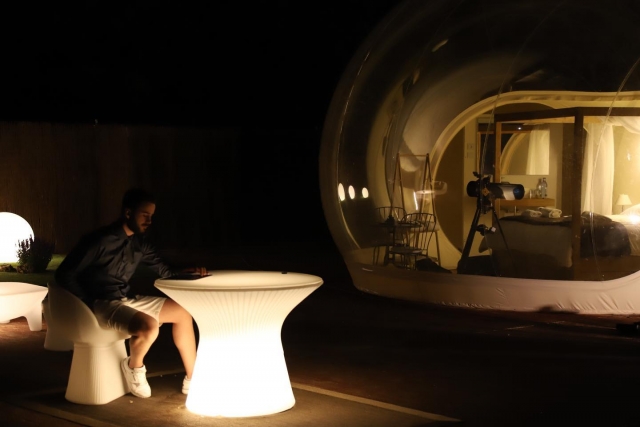  Terrasse à bulles de nuit 