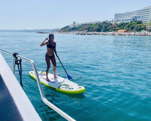SUP-Boards an Bord des Bootes 
