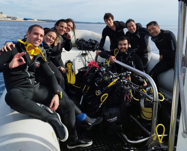  After a scuba dive 