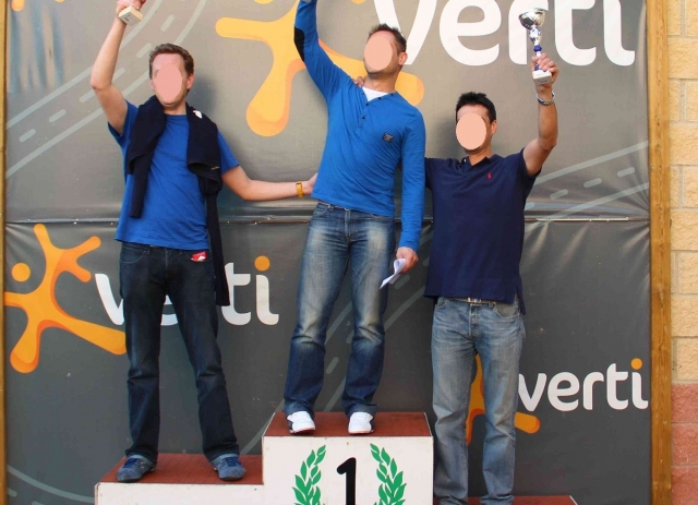 Vencedores en el podium