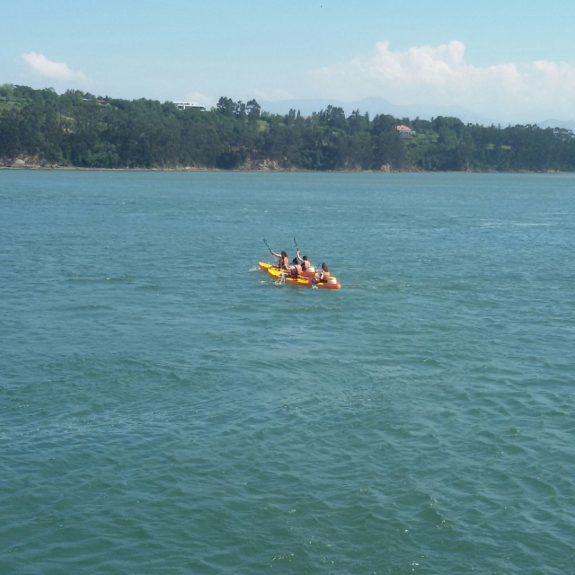 Paddling the kayak 