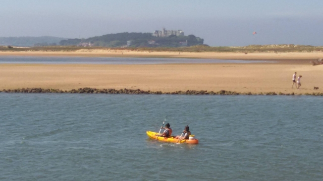 Kayaking through the bay of Santander 