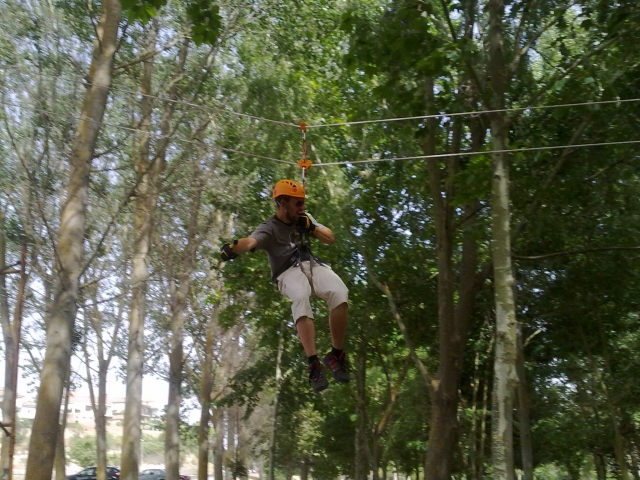Zip line in nature 
