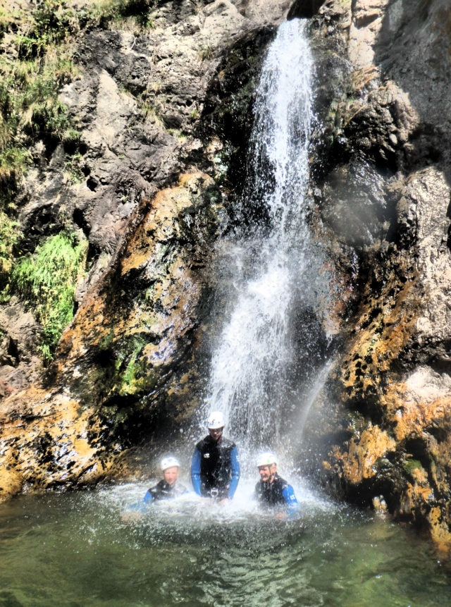  After jumping into the waterfall 