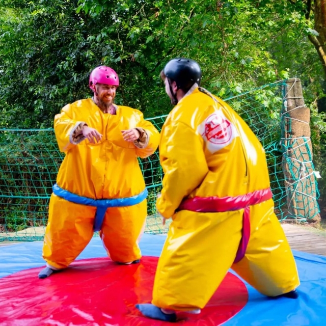  Deux sumos préparés pour le combat 