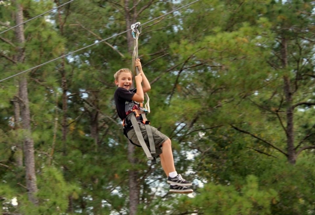  Jumping down the zip line 