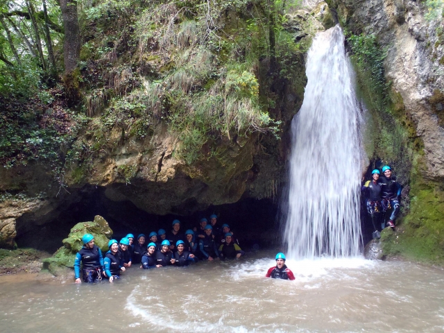  Going down the waterfall 