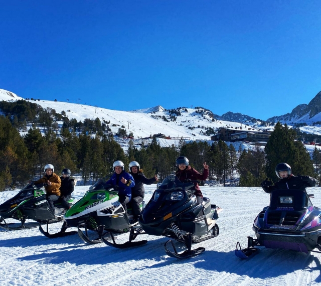 Enjoy a trip with snowmobiles 