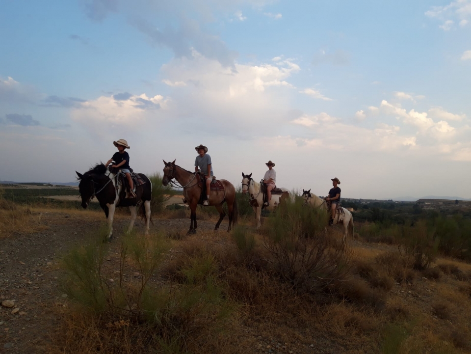 A caballo durante 3 horas