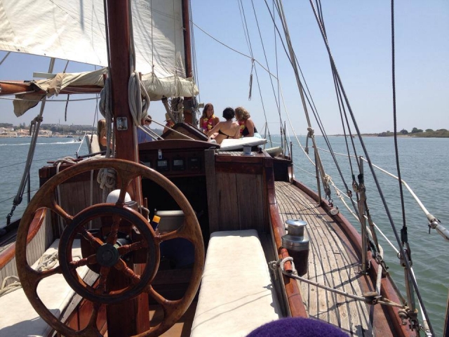  Rudder of the sailboat 
