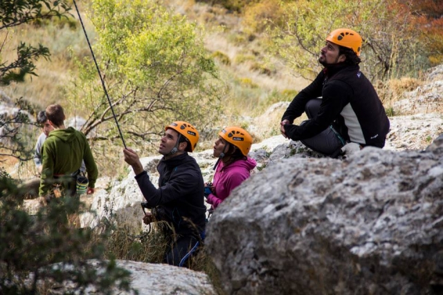  In the middle of a climbing session 