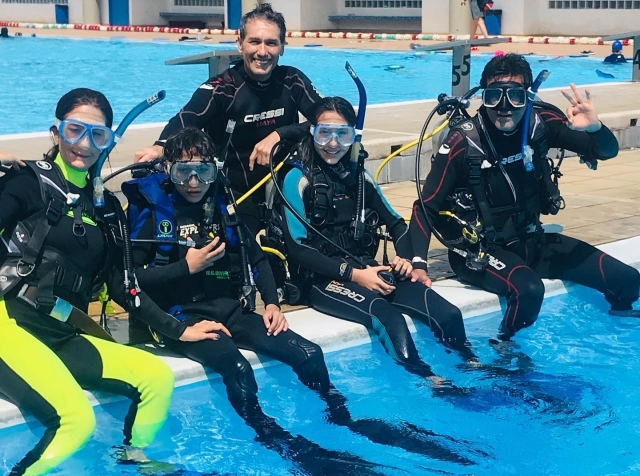  Prepared for a first diving baptism 