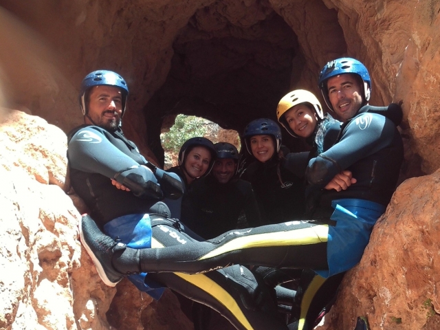 Grupo en barranco Las Chorreras